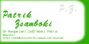 patrik zsamboki business card